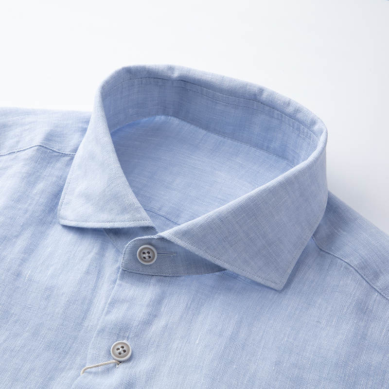 【男士精品】浅蓝色休闲水洗衬衫